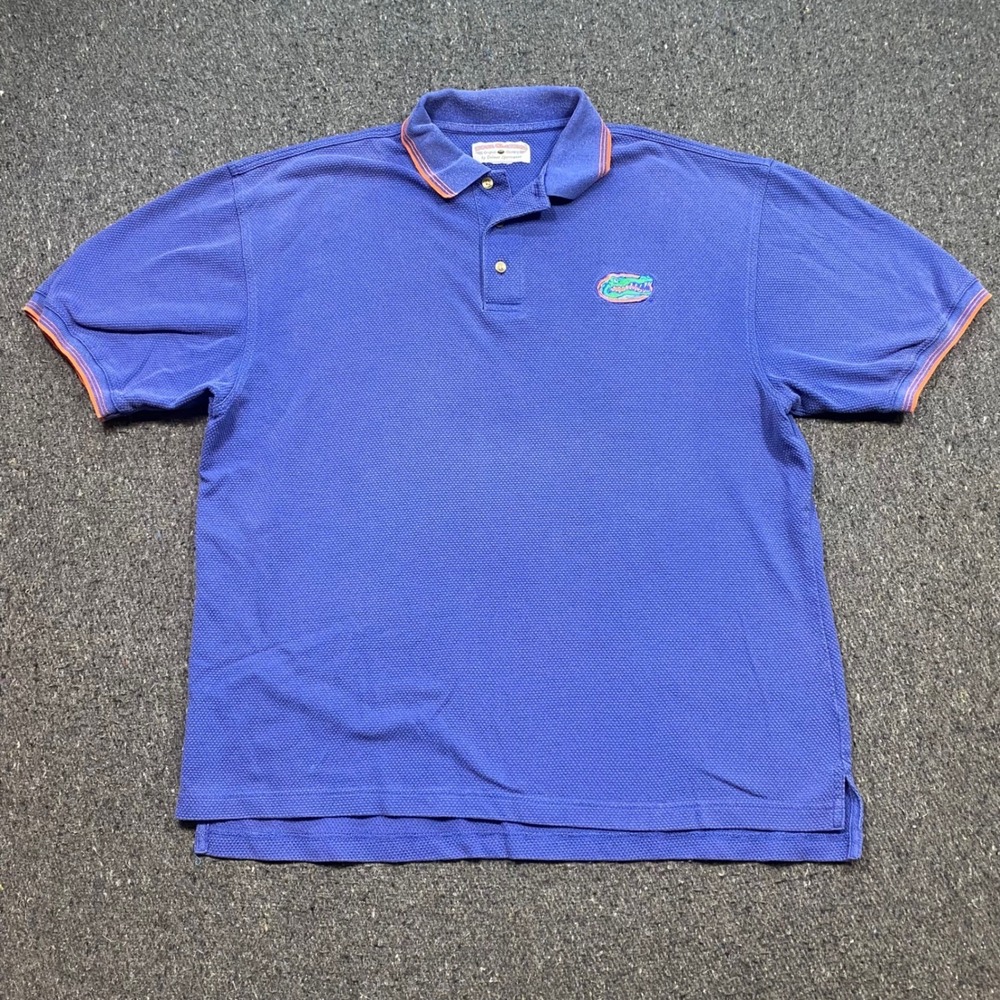 Boca Classics Florida Gators Polo Sz XL Mens Blue Sporty Embroidered Logo Tipped